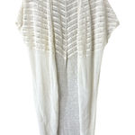 Chico's Chico’s Cream Crocheted Cardigan Duster Short Sleeved Sweater Size 2/ US 12 Photo 0