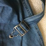 Vintage 90s Agapo Bib Capri Overalls Embroidered Flag Photo 5