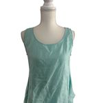 For Cynthia Light Aqua Linen Blend Tank Top Size Small Photo 3