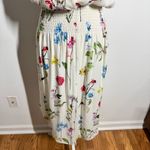 Parker  Ruffled Floral Midi Dress Women XS White Silk Novelty Asymmetrical Party Photo 9