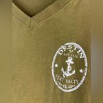 Miami Style  XL Destin FL Stay Salty Khaki Olive V-Neck T-Shirt Photo 2