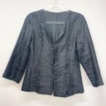 Eileen Fisher Ripple Bindu Silk Jacket Size XS Graphite Photo 0