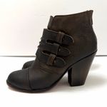 FREEBIRD by Steven Malbec Black Leather Ankle Boot Bootie Chunky Heel Size 7 Photo 2