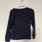 J.Crew Navy Blue Maroon Beaded Crewneck Sweater Photo 5