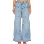 Free People We The Free Curvy Outlaw Wide Leg Pants in Drizzle | NWOT Photo 8