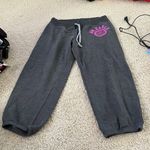 American Eagle Gray sweatpants with purple logo writing never worn Photo 0