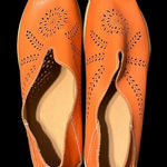 Orange cutout leather Owlkay walking shoes and carrying bag. NWOT. Size 8.5 Photo 0