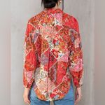Lovestitch  size small Janis button up blouse bohemian patchwork floral print Photo 5
