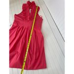 BCBGMAXAZRIA NWT BCBG Max Azria Chomisee Dress Geranium Woven Cotton Halter Ruffled Size 12 Photo 4