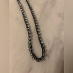 Necklace Faux Diamond Silver Long Super Shiny Party Black Corded Photo 6