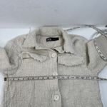 ZARA  Size S Shacket Jacket Cream Boucle Tweed Cropped Oversized Long Sleeve Photo 12