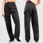 Empyre Tori 90s Carpenter Jeans Size 4 Charcoal Wash Sk8 Wide Leg High Rise Gray Photo 14