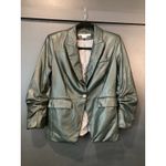 Veronica Beard  Hollis Emerald Faux Vegan Leather Dickey Jacket Blazer Size 4 Photo 3
