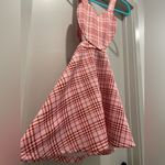 Hot Topic NWT Brand Sweet Society Pink & Red Plaid Heart Suspender Dress Photo 3