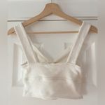 Madewell  White Sleeveless Wrap Crop Cotton Tank Top‎ Size Small EUC Photo 4