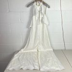 Jill Stuart New Ruffle Halter Gown, ivory, 6 Satin bridesmaid long high slit Photo 2