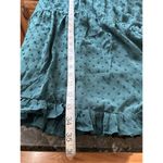 Crystal Doll Women’s Sheer Green Dress Pop Corn Textured Mock Neck Cape Sleeve Tiered Sz M Photo 5