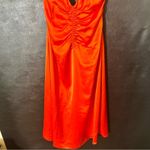 Jason Wu Jason‎ Wu Orange/Red Satin Feel Midi Dress Size Large Photo 6