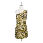 ZARA  Floral One Shoulder Ruched Mini‎ Dress Black Yellow Women Size Medium NWT Photo 2