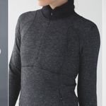 Lululemon Runderful 1/2 Zip Mini Check Pique Heather Black Gray Size 4 Running Photo 5