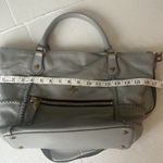 OrYANNY Gray Whipstitch Pebbled Leather Crossbody Satchel Purse Handbag Photo 9