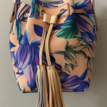 J.Crew leather Floral Bucket Bag withTassels Photo 0