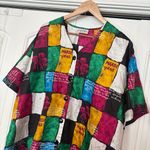Act III Mardi Gras‎ Multi Color Checkered Button Front Shirt Size 20W Photo 2