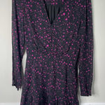 Karina Grimaldi  pink‎ black floral long sleeve mini dress Photo 0