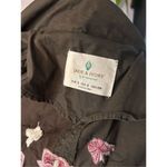 Jade & Ivory Boho Shabby Chic Army Green With Floral Embroidery Utility Jacket s Photo 3