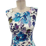 Reiss Juna Dress Floral Watercolor Printed White Purple Blue Size US 4 Photo 3
