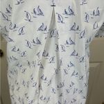 Vineyard Vines Sailboat Print Popover Half-Button Front Shirt - Size 6 Photo 7