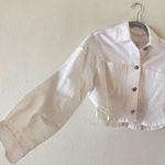 Abercrombie & Fitch  White Cropped Denim Jacket size XS  boyfriend Boxy fit Photo 3