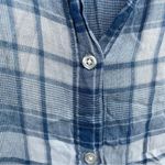 Side Stitch Womens Shirt Tunic Blue Plaid Sleeveless Button Up Medium Photo 6