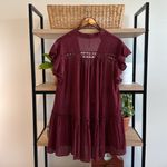 Free People  Baby Blues Tunic Shirt Dress Lace Striped Ruffle Love Combo, XS Photo 8