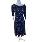 Talbots  Women's Navy Polka Dot A-Line Midi Dress Size S Casual Photo 1