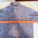 ZARA  Corduroy Trucker Jacket Women XS Blue Button Front Raw Hem‎ Pockets shacket Photo 6