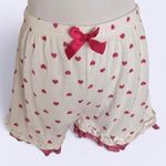 Vintage Y2k Women's Printed Heart PJ Shorts with Lace Trims Sizes S Pink Photo 0
