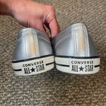 Converse Dainty Mary Jane Slip Strap Shoes Silver Metallic Sneakers Leather Photo 5