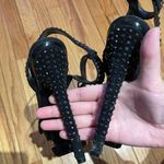 Jessica Simpson Celin Platform Heels Black Leather Women's Sandals Size 8 Embellished Whimsygoth Jewel Rave Punk Grommets Heels Sandals Photo 7