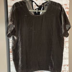 Madewell  Charcoal Velvet Short Sleeve Top Photo 0