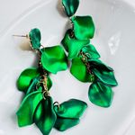 ZARA  Emerald Green Leaf Dangle Earrings Photo 1