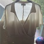 Urban Outfitters  Blouse Top Womens Small Cropped White Wrap Short Sleeve Photo 0
