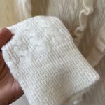 J.Crew Sz M Pearl‎ Ruffle Front Cable Knit Turtleneck Wool Stretch Sweater Top White Size M Photo 6