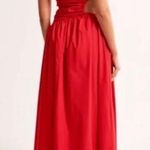 Abercrombie & Fitch NEW NWOT One Shoulder CutoutMaxi Dress Red Floral Sz L Photo 7
