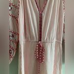 MISA Los Angeles  Tasya Embroidered Pink and White Stripe Flowy Midi Dress Photo 4