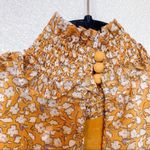 The East Order  Mustard Floral Smocked Neck Dress Size Small Photo 11