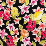 Briggs New York Briggs Black Colorful Floral Citrus Print Skirt  Photo 3