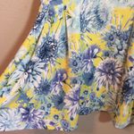 J.O.A. Yellow and Blue Flared Floral Summer Dress Photo 5