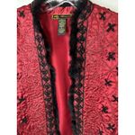 Mirasol Red and black Embroidered Stitched Jacket Faux fur trim Size M Size M Photo 7