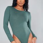 Aiden Y Sea Green Cotton Long Sleeve Bodysuit | Tops Photo 1